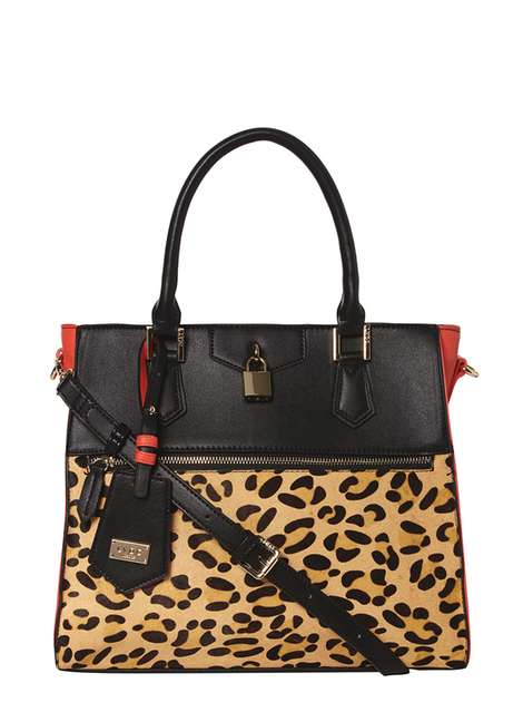 **LYDC Coral Lock Front Tote Bag